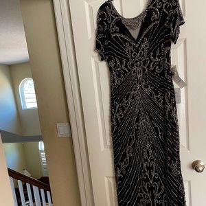 Pissarro  Beaded Gown Eggplant size16